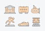 design simple modern custom icon set